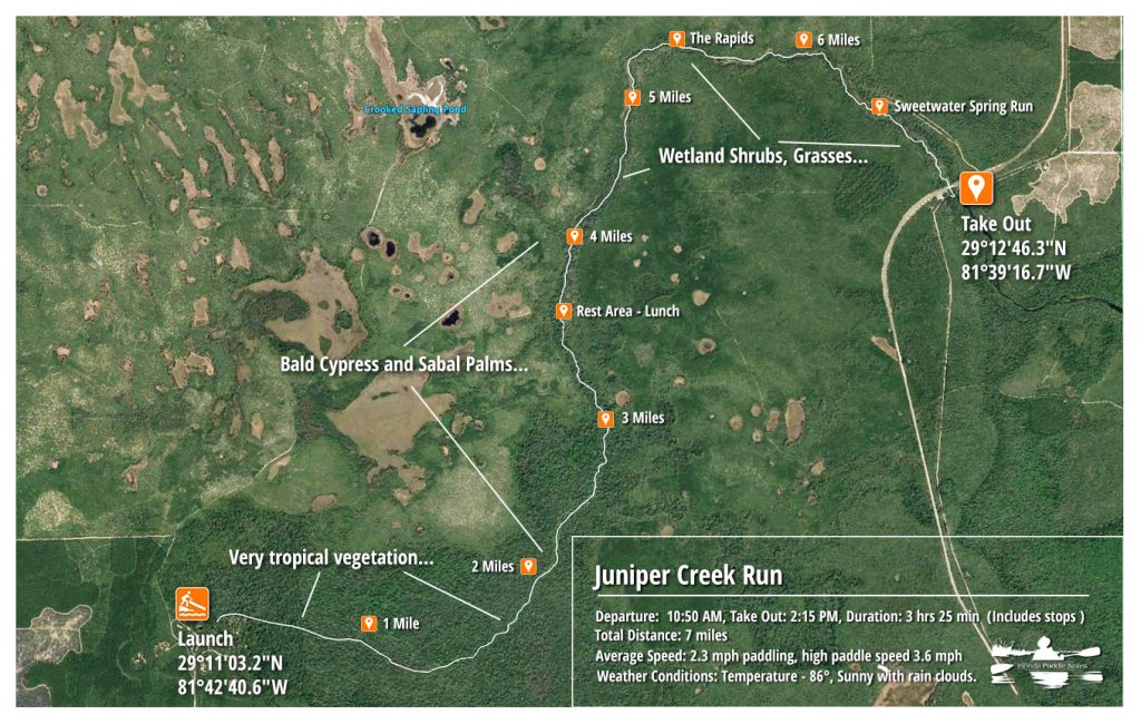 Juniper Creek Run - Paddle Map