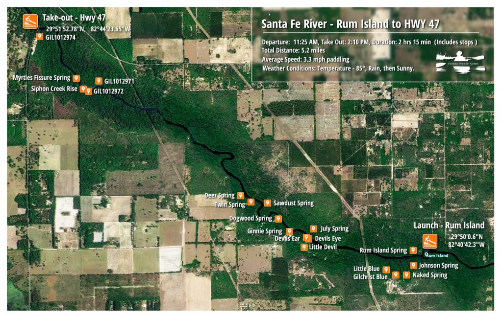 Paddle map from Rum Island to Hwy 47