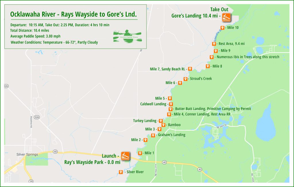 Ocklawaha River Paddle Map