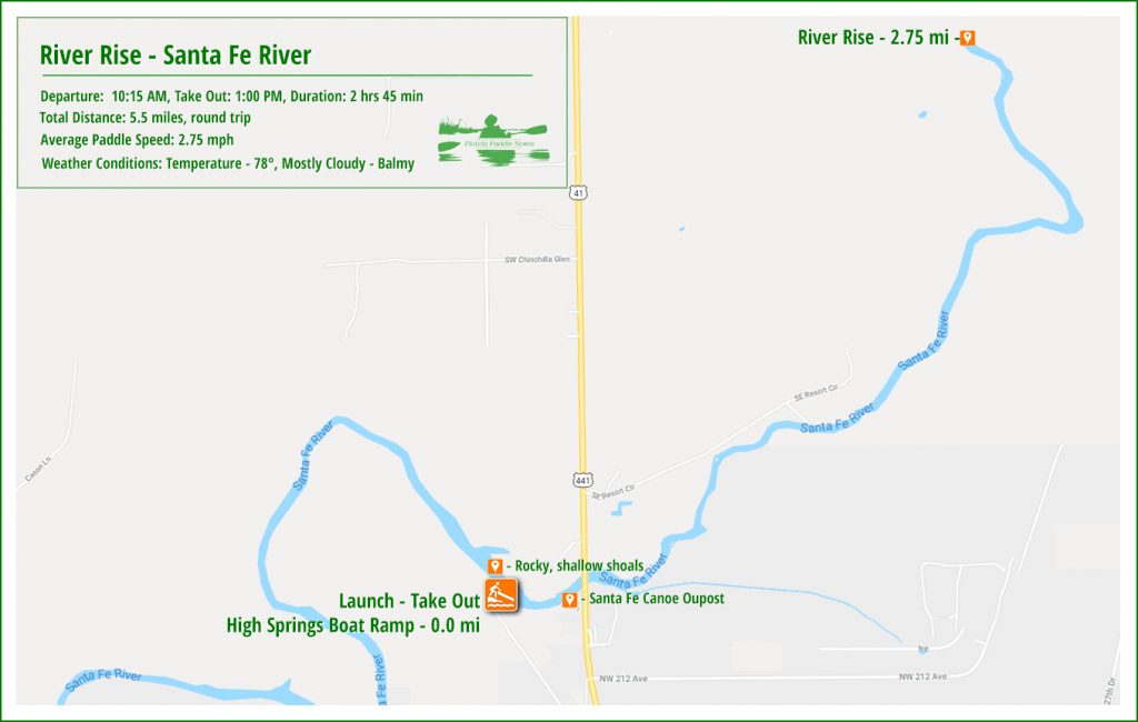 River Rise Paddle Map