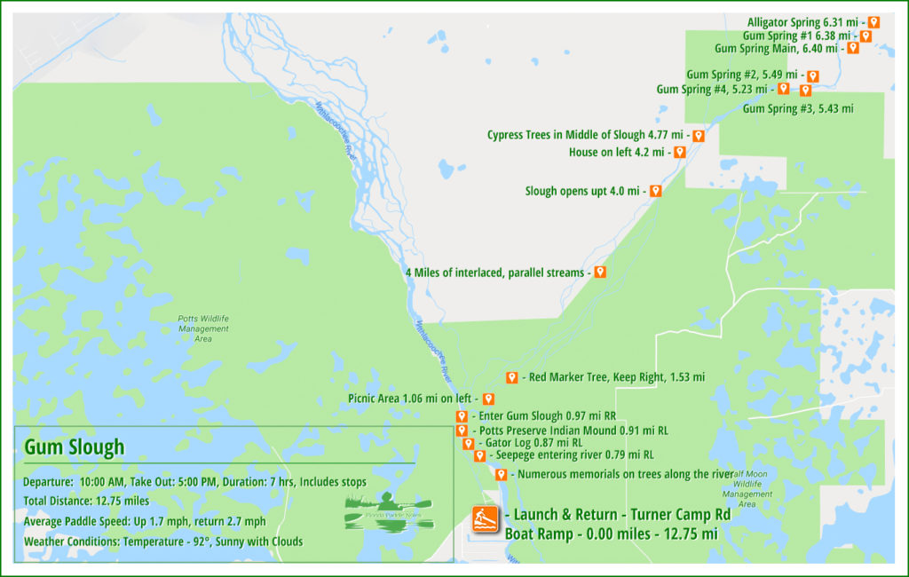 Gum Slough Paddle Map