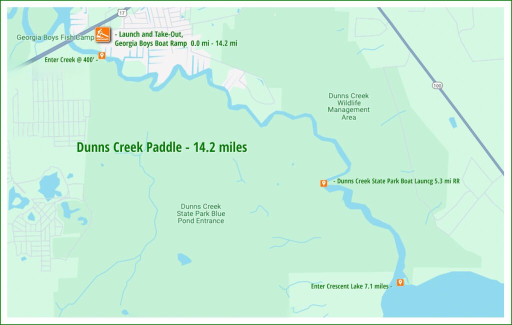 Dunns Creek Paddle Map